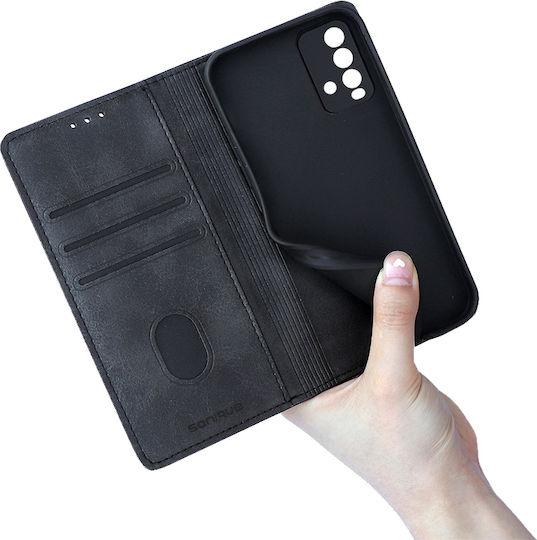 Sonique Vintage Wallet Δερματίνης Μαύρο (Redmi 9T)
