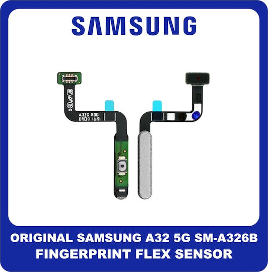 Samsung Καλωδιοταινία με Δακτυλικό Αποτύπωμα Λευκό Service Pack (Galaxy A32 5G)
