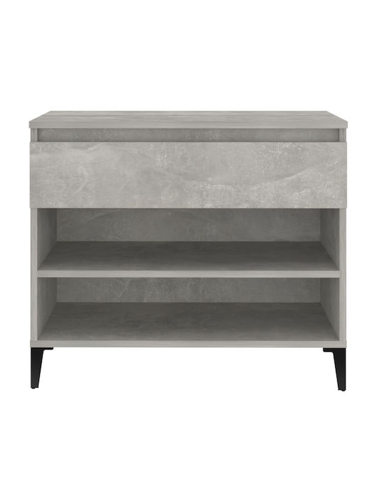 Metallic Shoe Organizer with 2 Shelves Concrete 70x36x60cm