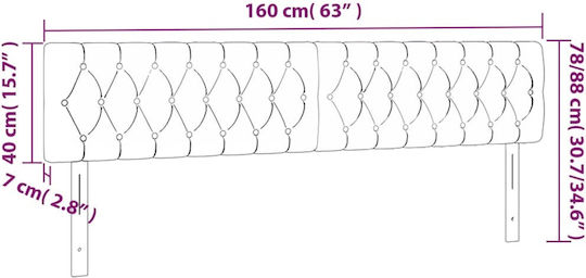 vidaXL Fabric Pink Bed Headboard 80x78cm