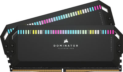 Corsair Dominator Platinum RGB 64GB DDR5 RAM mit 2 Modulen (2x32GB) und Geschwindigkeit 6000 für Schreibtisch