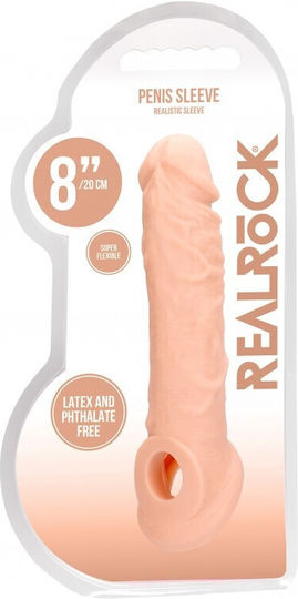 Shots Real Rock Penis Extender with Rings Flesh 21cm