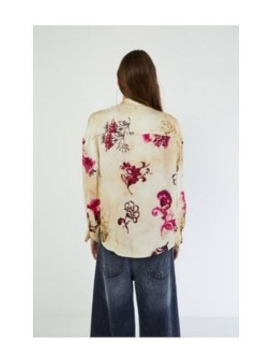 Souvenir Shirt Floral print satin D32E0407-2318080ER007 Burro