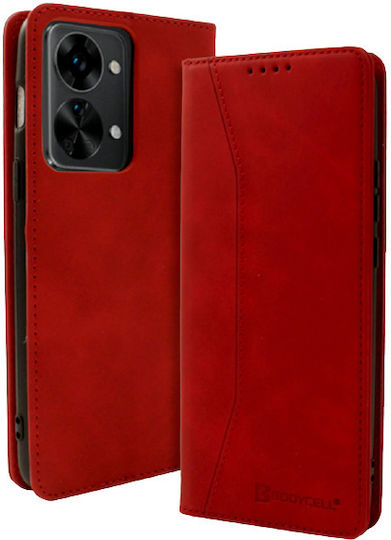 Bodycell Wallet Piele artificială Roșu (OnePlus Nord 2T)