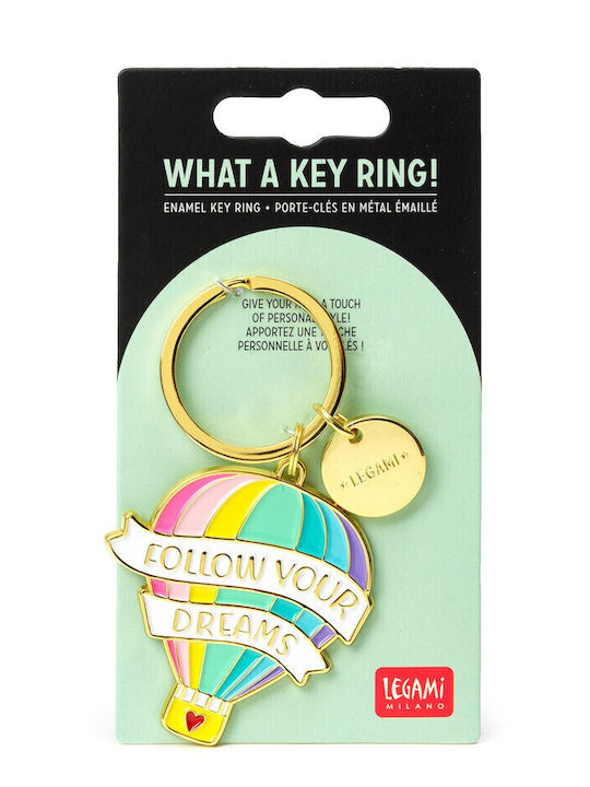 Legami Milano Keychain Wallet What A Key Ring - Air Balloon Metallic Silver