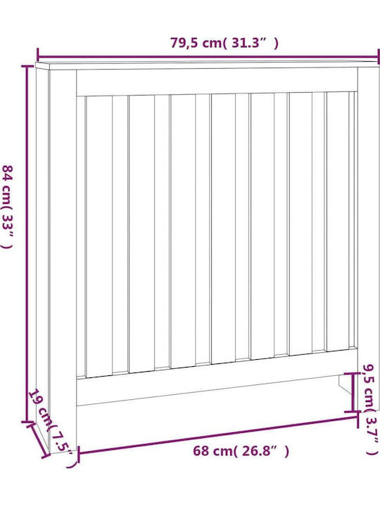 vidaXL Brown Solid Wood Radiator Cover 79.5x19x84cm