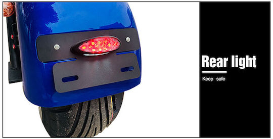WheelnWater Harley GM-01 Ηλεκτρικό Μηχανάκι Ισχύος 2000W 12Ah Μπλε