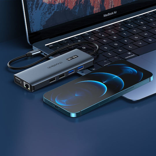 Choetech USB-C Docking Station with HDMI 4K Ethernet Gray (HUB-M26)