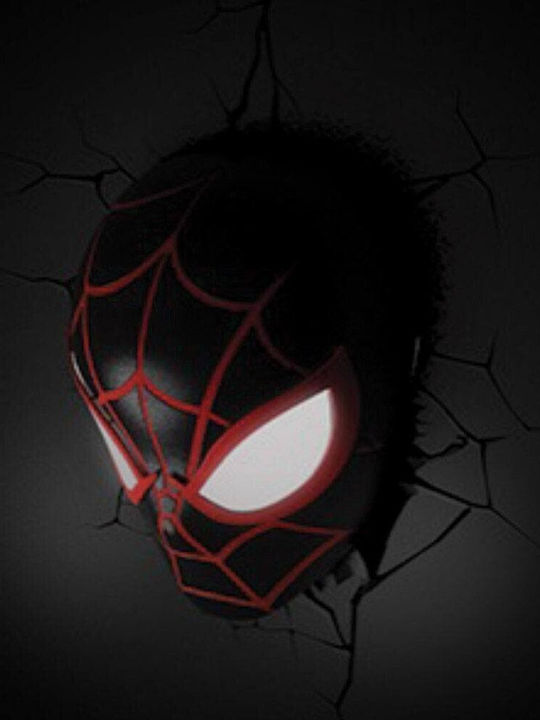 3DLightFX Led Kids Wall Light Spider Man Miles Morales