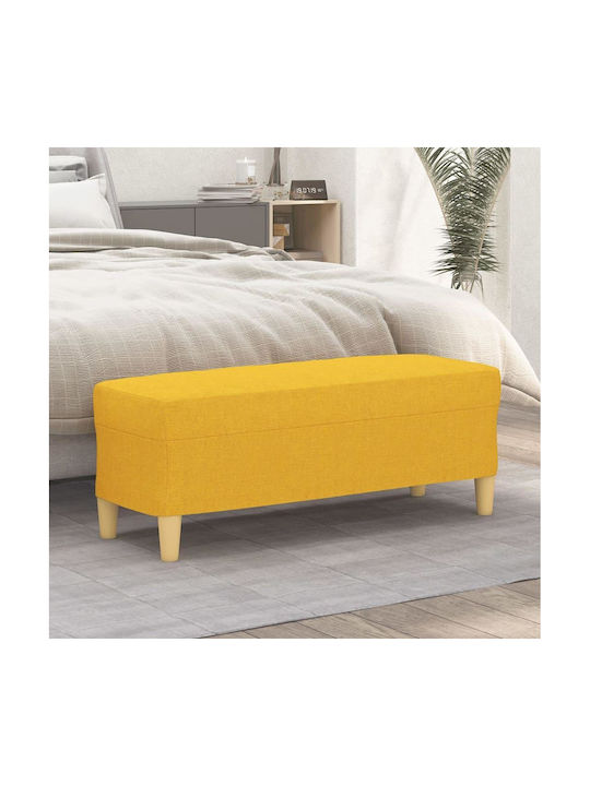 Stool Bench Stool Upholstered with Fabric Yellow 100x35x41cm