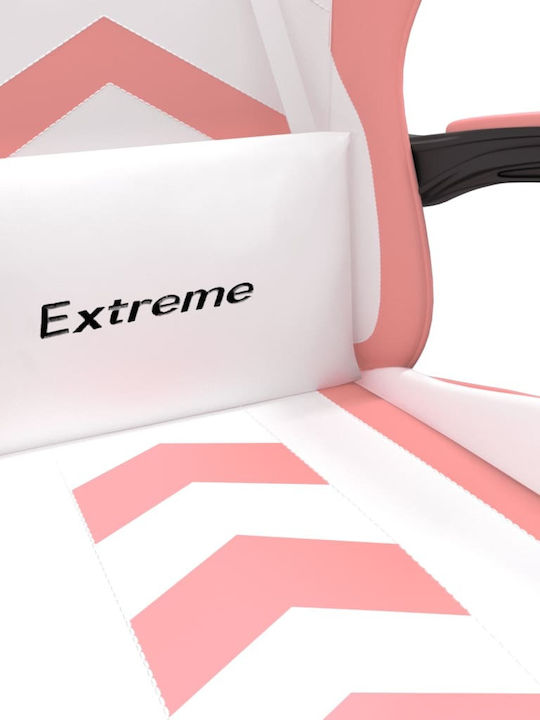 vidaXL 349600 Καρέκλα Gaming Δερματίνης Λευκό/Ροζ