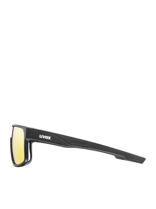 Uvex LGL 51 Men's Sunglasses with Black Plastic Frame and Orange Polarized Lens