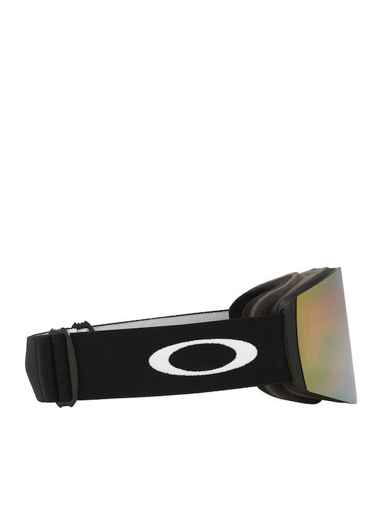Oakley Fall Line Ski- & Snowboardbrille Erwachsene Schwarz mit Linse Spiegel in Orange Farbe