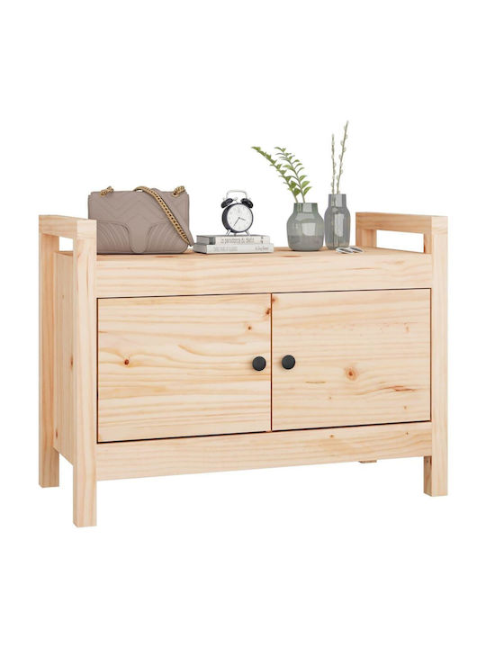 Mobilier de Intrare cu Dulap pentru Pantofi & Bancă Natural 80x40x60cm