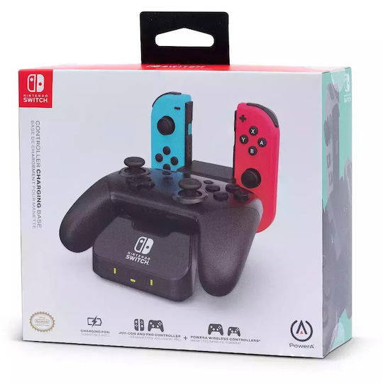PowerA Joy-Con and Controller Charging Base Βάση Φόρτισης για 3 χειριστήρια Switch Μαύρη 028526