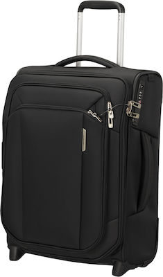 Samsonite Respark Upright Cabin Travel Suitcase Fabric Ozone Black with 4 Wheels Height 55cm