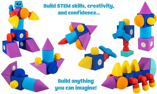 Blockaroo Blocks Magnetisches Bauspielzeug Foam Builders - Boot für Kinder ab 1,5+ Jahre Jahren