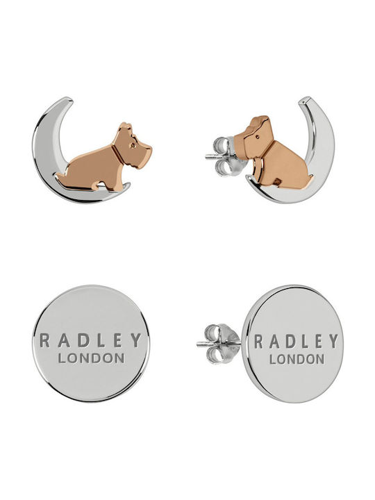 Radley Dog Moon Ohrringe Silber Stecknadelverschluss Set