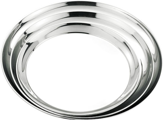 Sunnex Edelstahl Rund Serviertablett in Silber Farbe 40.5x40.5cm 52239 1Stück