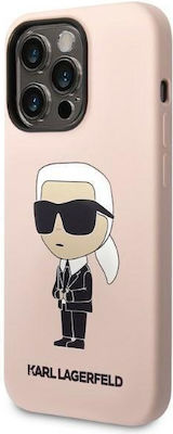 Karl Lagerfeld Ikonik Back Cover Σιλικόνης Ροζ (iPhone 14 Pro)