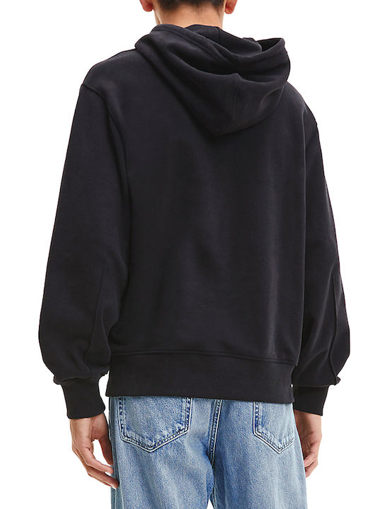 Calvin Klein Herren Sweatshirt mit Kapuze und Taschen Schwarz