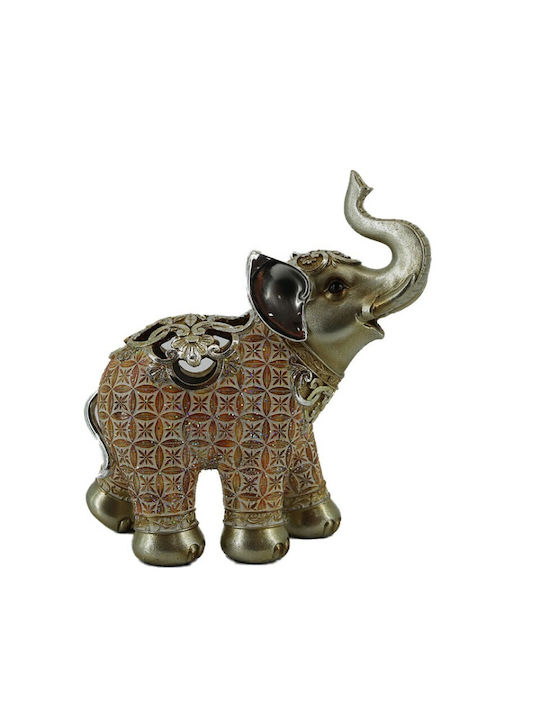 Karvounis Decorative Elephant Polyresin in Somon-Asimi 16x7x16.5cm 1pcs