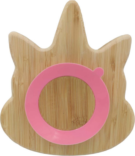 Baby Cloud Feeding Set Unicorn made of Bamboo with Non-Slip Base Pink 3pcs