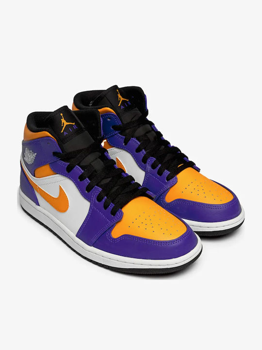 Air  1 Mid Boots Purple / White / Yellow / Black