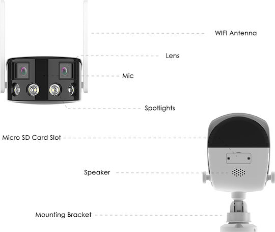 Camwon WIP-P400N IP Surveillance Camera Wi-Fi Full HD 1080p Waterproof with Lens 4mm