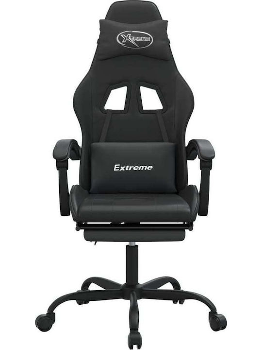 vidaXL 3143903 Artificial Leather Gaming Chair with Footrest Black