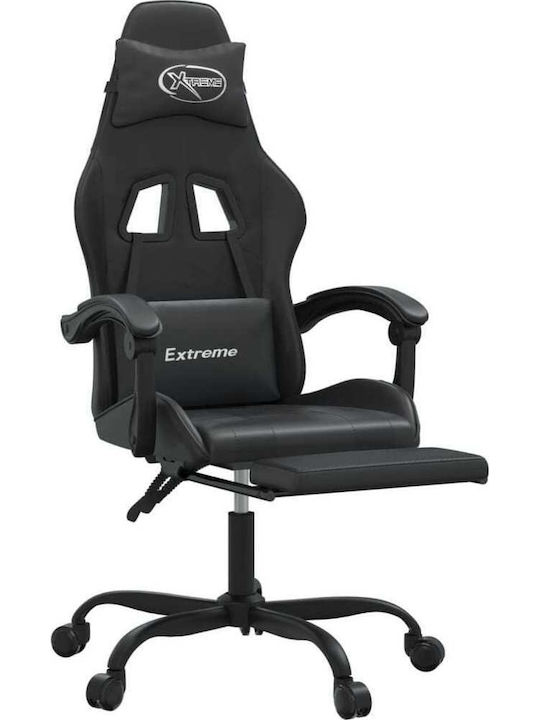 vidaXL 3143903 Artificial Leather Gaming Chair with Footrest Black