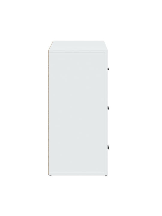 Wooden Chest of Drawers with 3 Drawers White 80x33x70cm