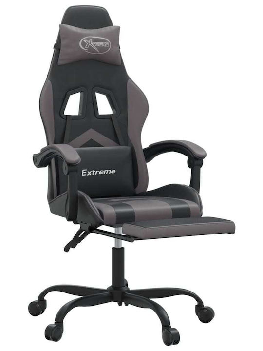 vidaXL 3143906 Artificial Leather Gaming Chair with Footrest Black / Gray