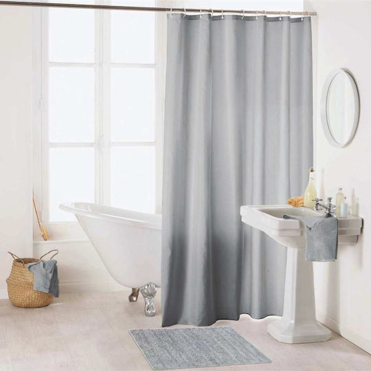 Flamingo Quartz Κουρτίνα Μπάνιου Υφασμάτινη 180x200 cm Light Grey