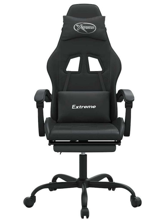 vidaXL 349611 Καρέκλα Gaming Δερματίνης με Υποπόδιο Μαύρη