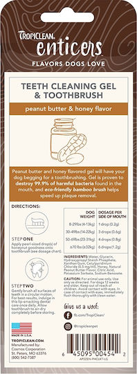 Tropiclean Peanut Butter & Honey Gel για Σκύλους κατά της Πέτρας & Πλάκας 59ml