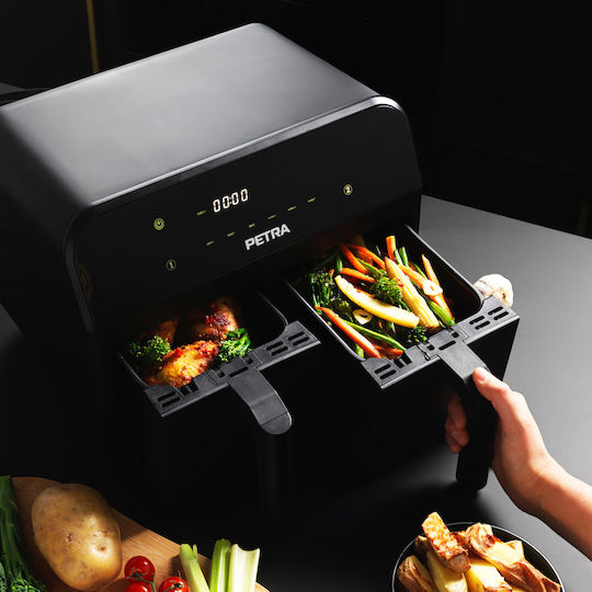 Petra Dual Air Pro Air Fryer με Διπλό Αποσπώμενο Κάδο 7.4lt Μαύρο