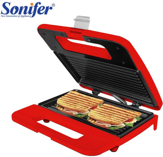 Sonifer SF-6042 Сандвич тостер за 2 Сандвичи 750W Червен