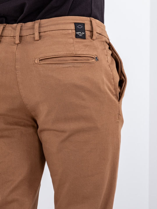 Hyperflex Παντελόνι Chino Ελαστικό σε Slim Εφαρμογή Καφέ