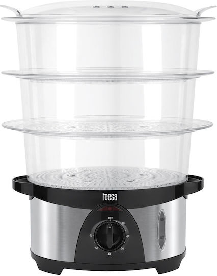 Teesa Food Steamer with 3 Steaming Decks 9.6lt