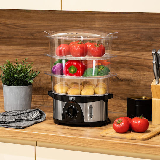 Teesa Food Steamer with 3 Steaming Decks 9.6lt