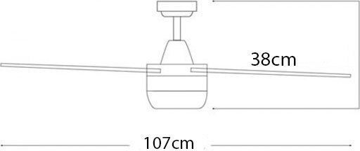 Eurolamp Ventilator de Tavan 107cm cu Lumină Maro / Alb