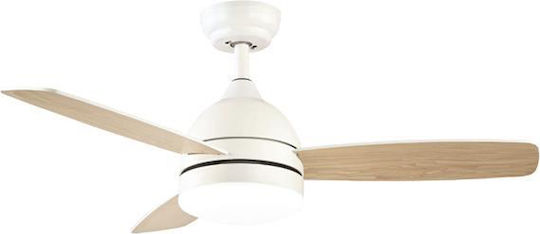 Eurolamp Ventilator de Tavan 107cm cu Lumină Maro / Alb