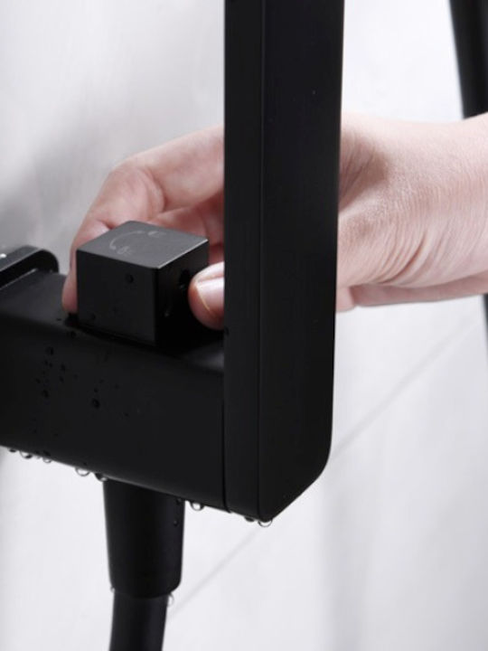 Excel Alegria Duschsäule mit Wannenbatterie 100cm Schwarze