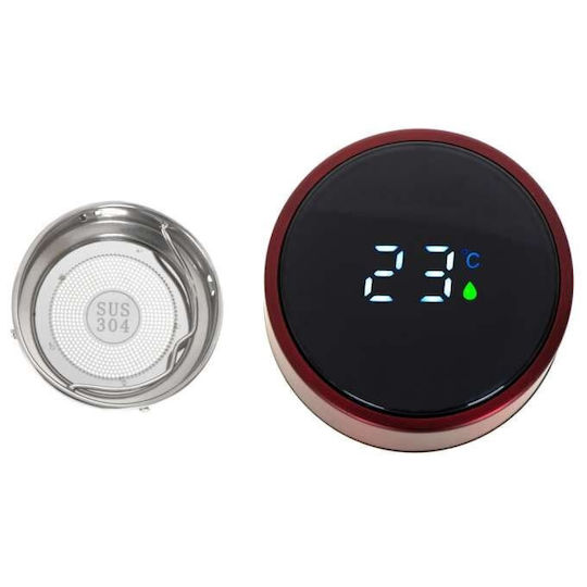 Loco Smart Led Μπουκάλι Θερμός Ανοξείδωτο 500ml Μπορντό