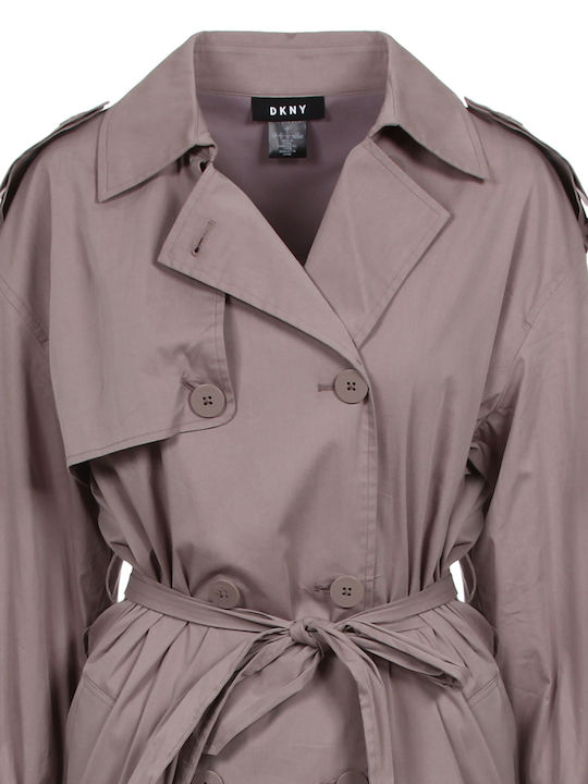 Women's Midi Gabardine with Buttons Brown