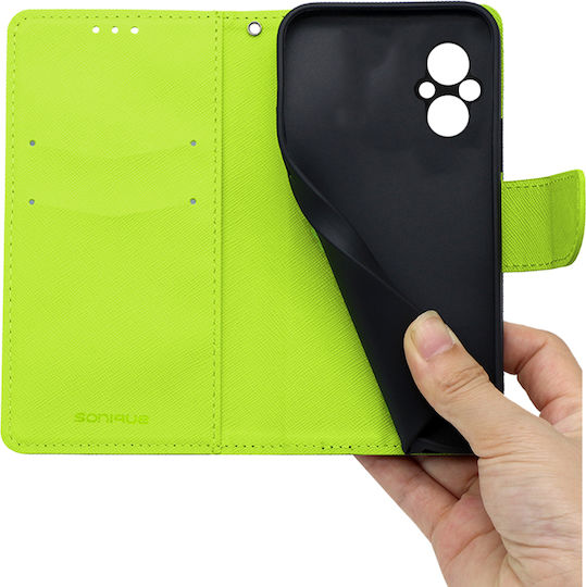 Sonique Trend Wallet Δερματίνης Σκούρο Μπλε / Λαχανί (Poco M5)