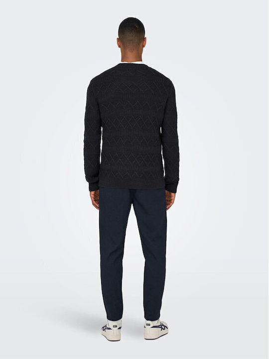 Only & Sons Men's Long Sleeve Sweater Black