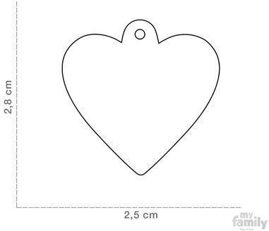 My Family Chic Hundemarke Herz Silber Metall 2.8x2.5cm