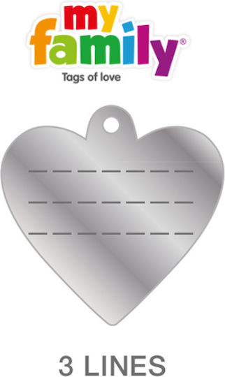 My Family Chic Hundemarke Herz Silber Metall 2.8x2.5cm
